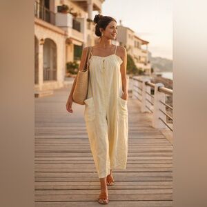 🍋 Sunshine Stripe Wide-Leg Jumpsuit / Romper